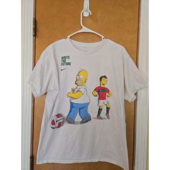 The Simpsons Homer x Cristiano Ronal D’Oh Portugal Nike T-Shirt Sz Medium Rare - Picture 1 of 9